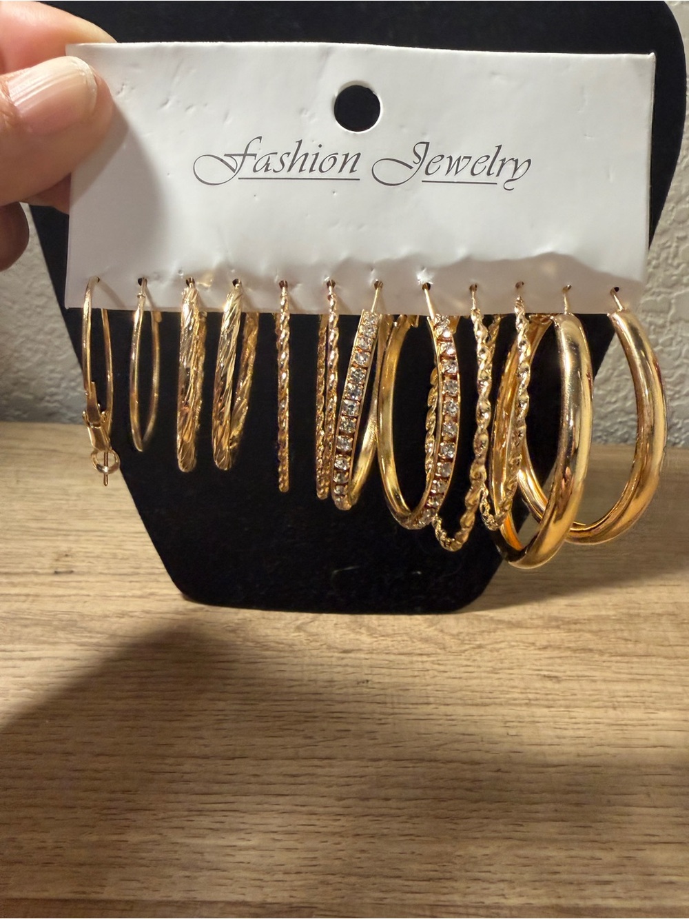 Fashion Jewelry 6 Piece Gold Hoop Earring Set - Mixed Styles